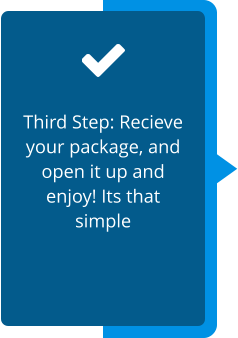 Third Step: Recieve your package, and open it up and enjoy! Its that simple